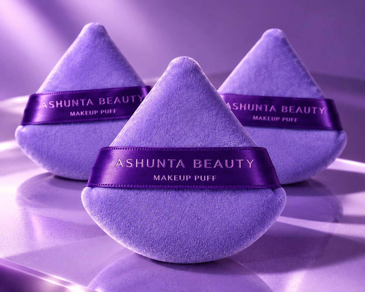 Ashunta Sheriff Beauty Velvet Hypoallergenic Ultra Soft Purple Puffs (3-Pack) - Ashunta Sheriff Beauty